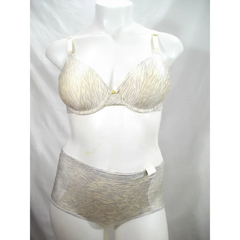 Vanity Fair 75345 Beauty Back Full Cover UW Bra Panty SET 34D/MEDIUM Gray Zebra