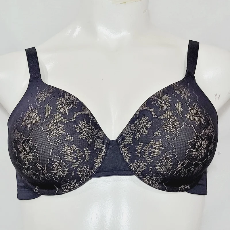 Vanity Fair 76380 Back Smoother Full Figure Underwire Bra 36D Black Orchid Lace