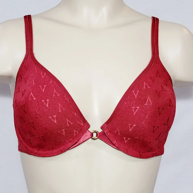 Victoria's Secret Deep Plunge "V" Logo Underwire Bra 34D Red