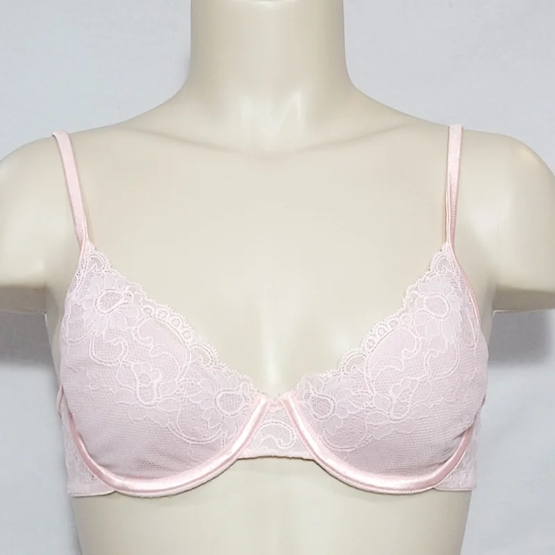 Victoria's Secret Lace Covered Molded Cup Demi Underwire Bra 34C Pink