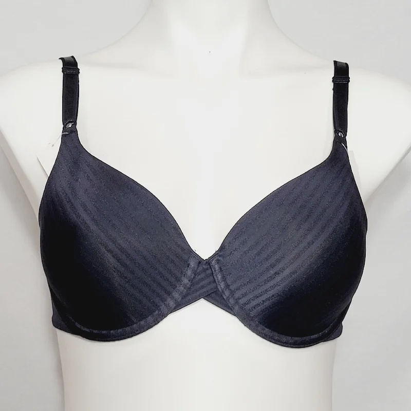 Warner's 1381P 1381 Secret Makeover Natural Lift UW Bra 36B Black Stripe NWT