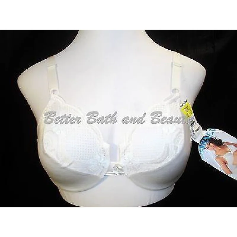 Warner's 1549 Satin Kisses Satin & Lace Divided Cup Underwire Bra 36C Ivory NWT