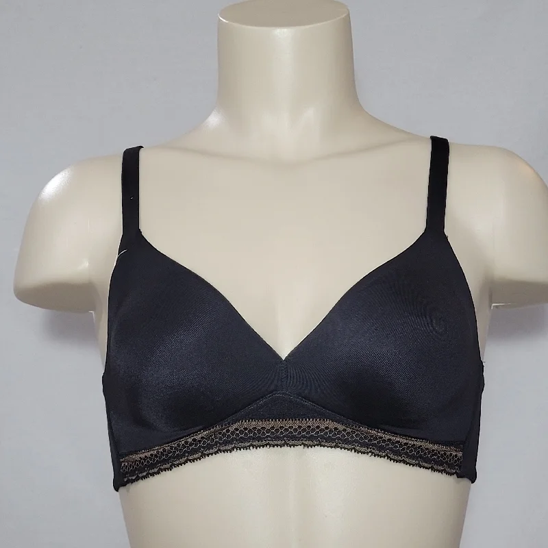 Warner's 2075 Suddenly Simple Back Smoothing Wire Free Bra SMALL Black NWT