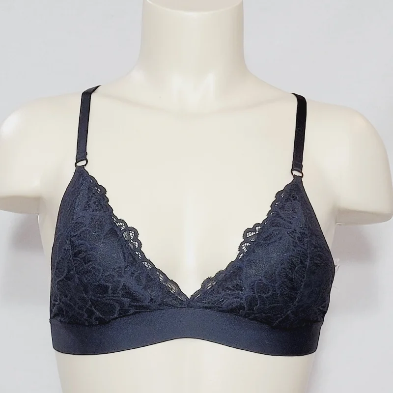 Xhilaration Banded Lace Wire Free Padded Bralette Bra XL X-LARGE Ebony Black