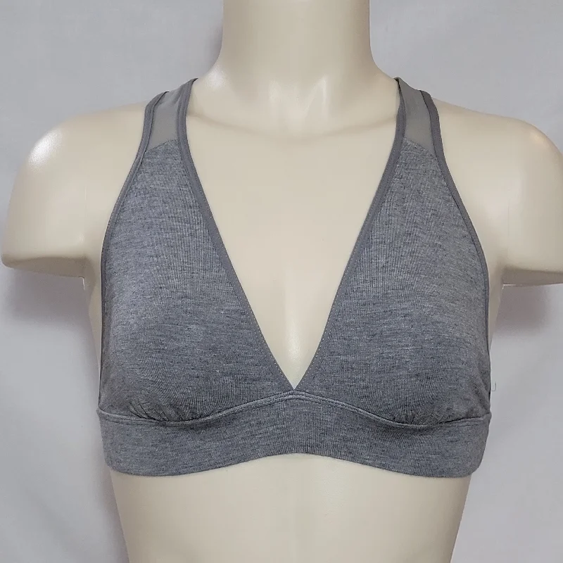 Xhilaration Cotton Modal Sporty Crossback Bralette Bra Size XS X-SMALL Gray NWT