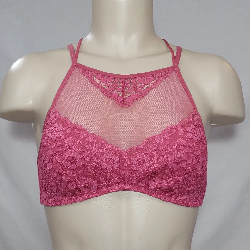 Xhilaration High Neck Lace High Neck Bralette SMALL Rose NWT