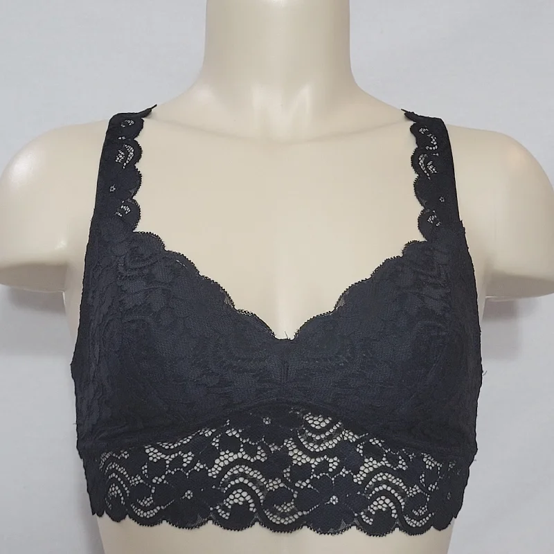 Xhilaration Lace Crossback Wire Free Bra Bralette XL X-LARGE Black
