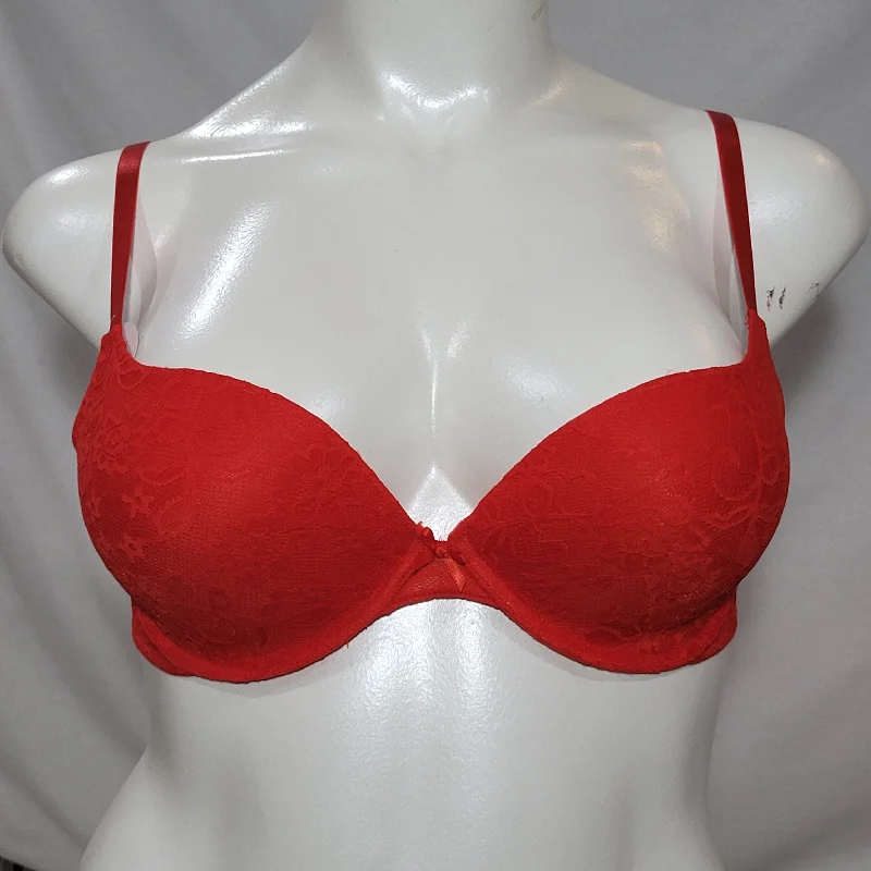 Xhilaration Lace Push-Up T-Shirt Underwire Bra 36D Anthem Red