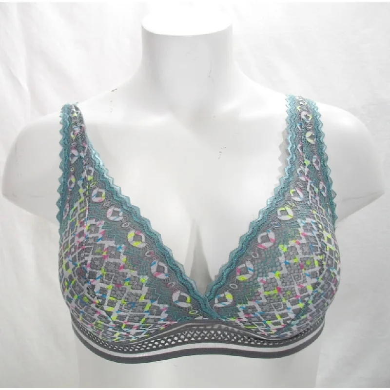 Xhilaration Multi Lace High Apex Wire Free Bra Bralette SMALL Iron Gray