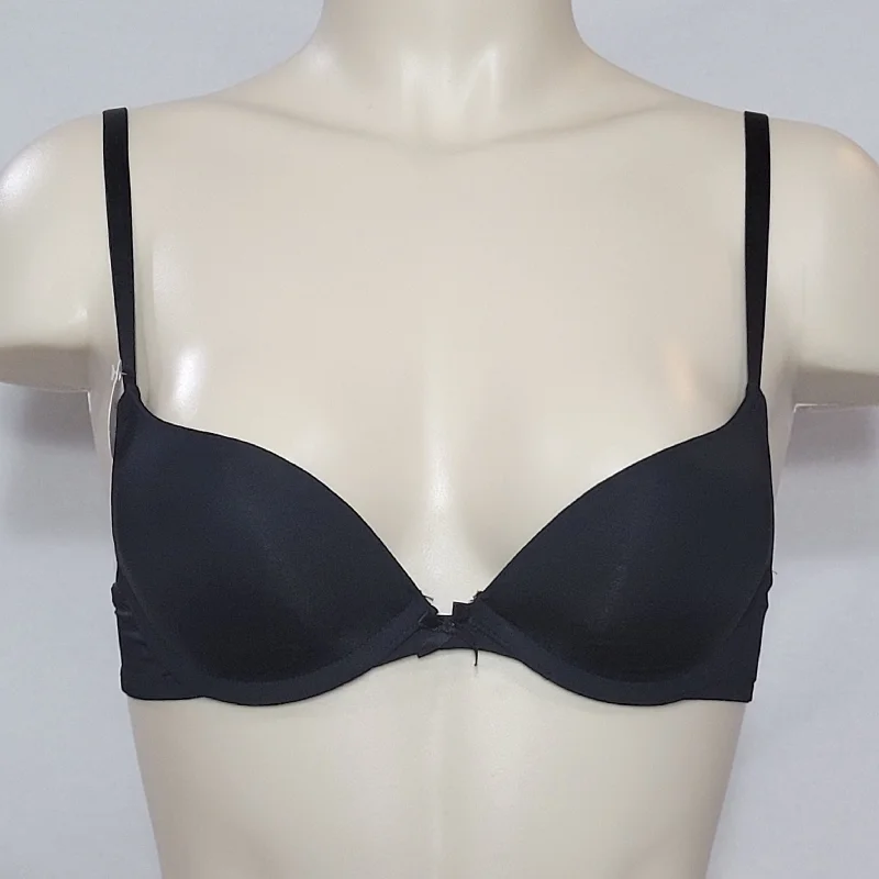 Xhilaration Perfect T-Shirt Convertible Push-Up Plunge Underwire Bra 32A Ebony Black