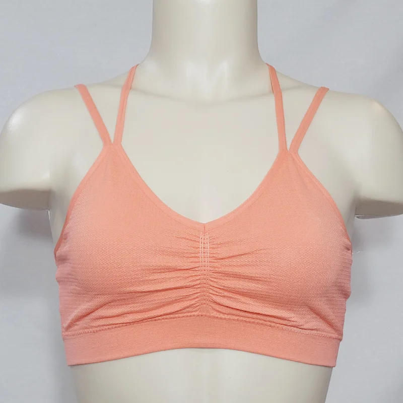 Xhilaration Strappy Back Jacquard Bralette Size XS X-SMALL Sunbeam Pink