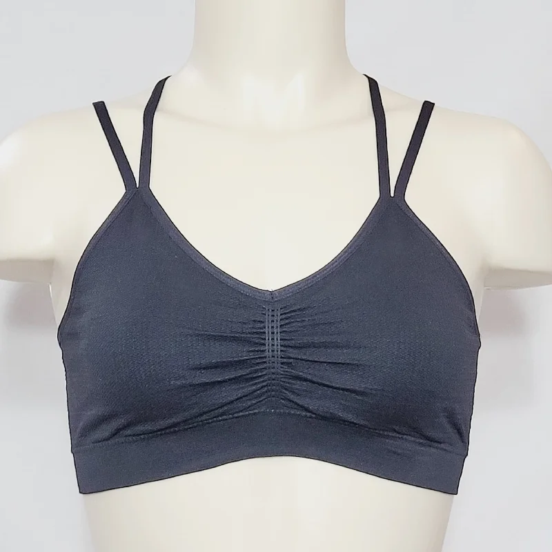 Xhilaration Strappy Seamless Jacquard Bralette Bra Size XS X-SMALL Black