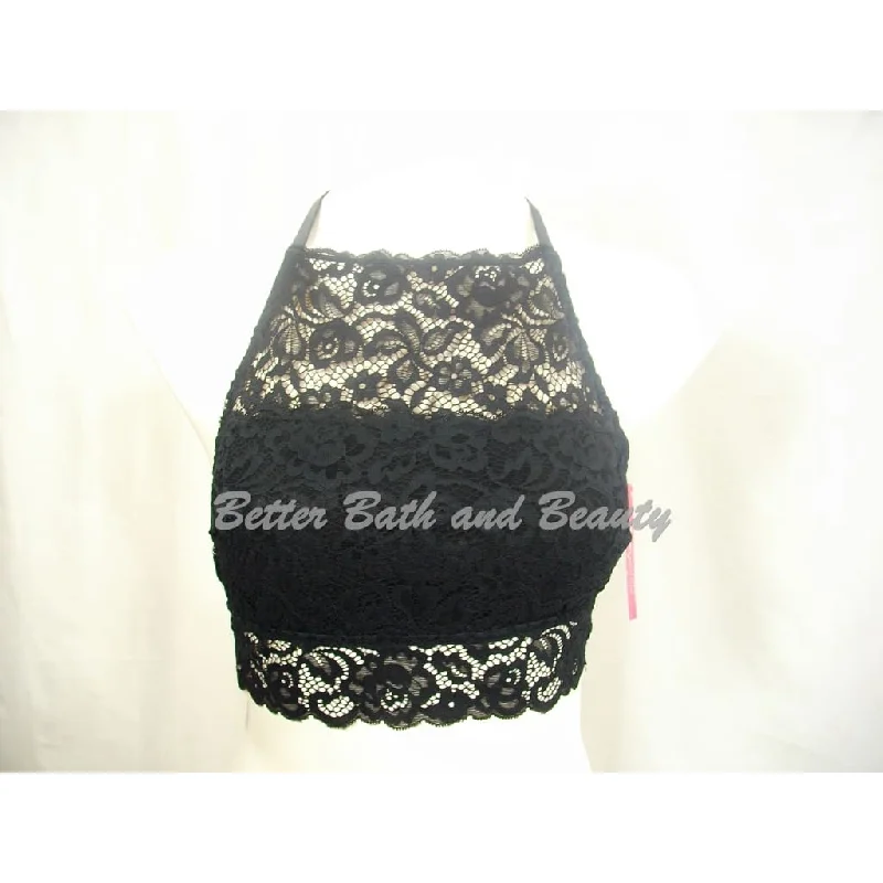 Xhilaration Wire Free High Neck T-Back Lace Bra Bralette XS X-SMALL Black NWT
