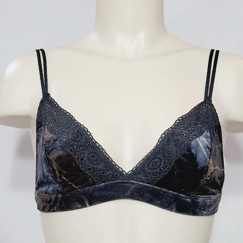 Xhilaration Wireless Velvet Velour Lounge Bralette XL X-LARGE Black